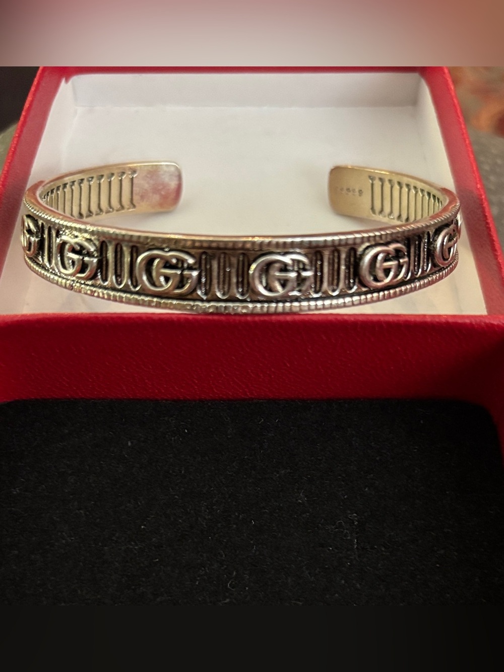 Fashion Double G Adjustable Cuff Bracelet, Fine Silver, NWOT Retails $60